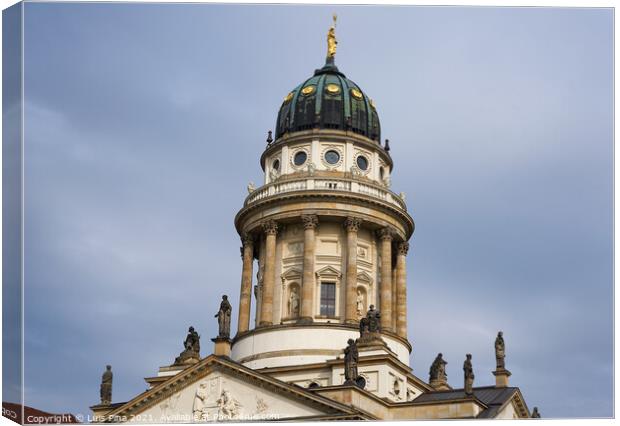 French cathedral at Gendarmenmarkt market in Berlin, Germany Canvas Print by Luis Pina