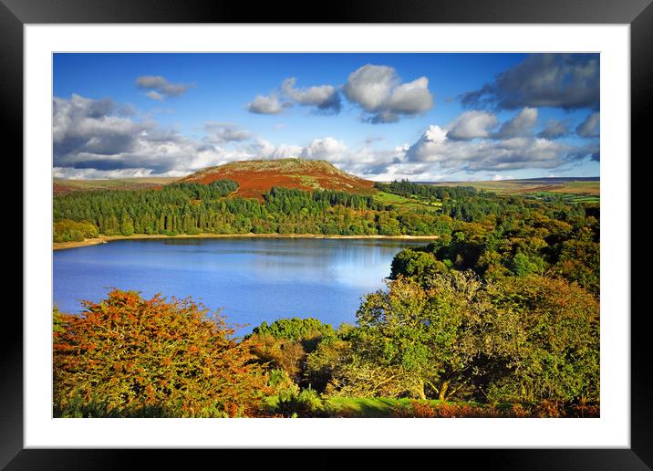 Burrator Reservoir and Sheepstor       Framed Mounted Print by Darren Galpin