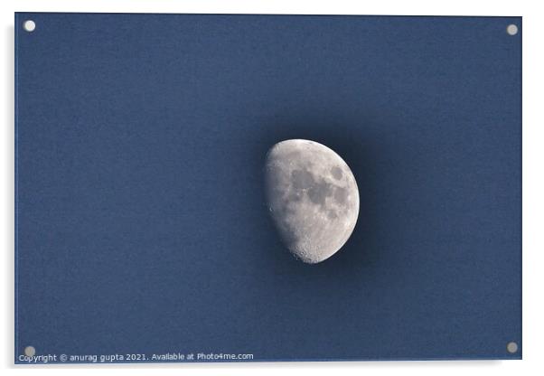 Evening Moon Acrylic by anurag gupta