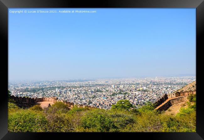 View of Jaipur city from Nahargarh fort in Rajasthan, India Framed Print by Lucas D'Souza