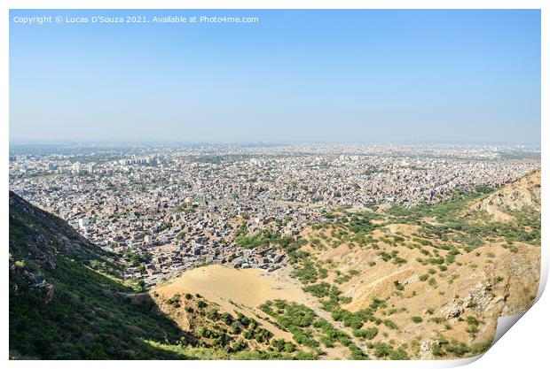 View of Jaipur city from Nahargarh fort in Rajasthan, India Print by Lucas D'Souza