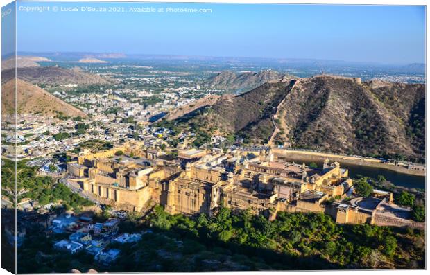 View from Jaigarh Fort in Rajasthan, India Canvas Print by Lucas D'Souza