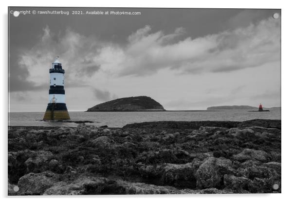 Trwyn Du Lighthouse Acrylic by rawshutterbug 