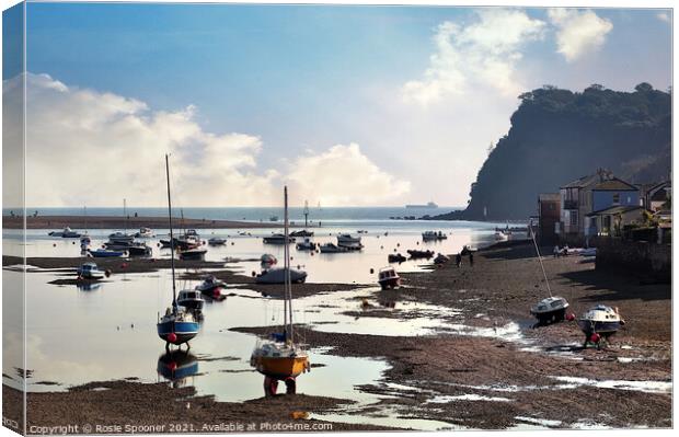 Low tide on The River Teign at Shaldon Canvas Print by Rosie Spooner