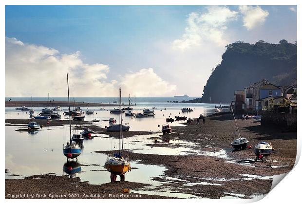 Low tide on The River Teign at Shaldon Print by Rosie Spooner