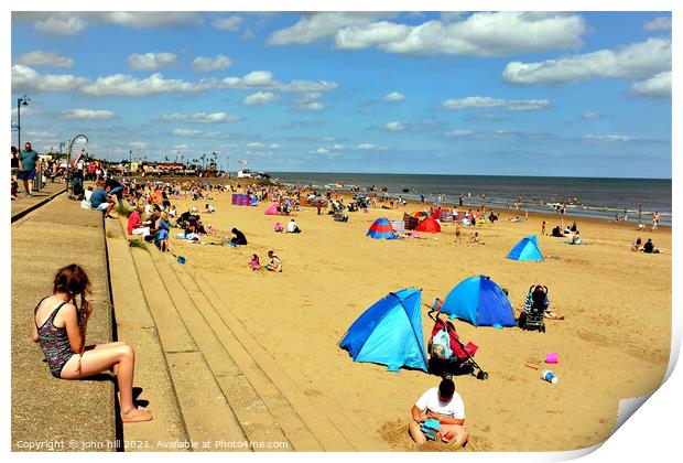 Central beach, Mablethorpe, Lincolnshire, UK Print by john hill