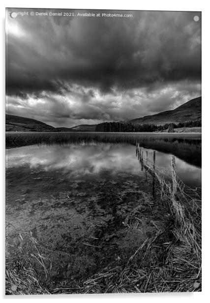Loch Cill Chriosd, Skye, Scotland (mono) Acrylic by Derek Daniel