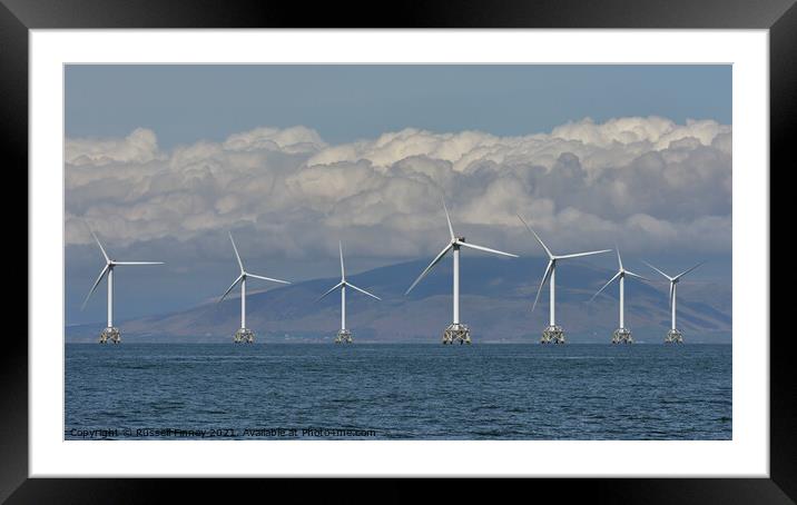 Offshore windfarm of east coast of Britain  Framed Mounted Print by Russell Finney