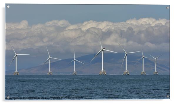 Offshore windfarm of east coast of Britain  Acrylic by Russell Finney