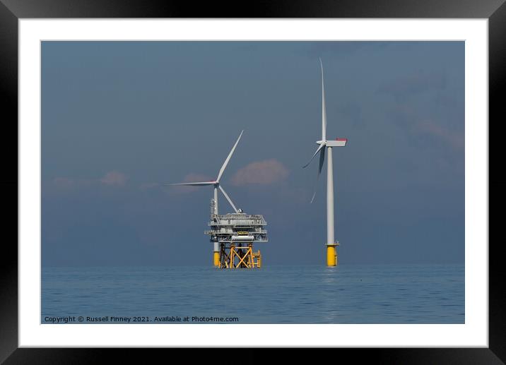 Burbo Bank wind farm Framed Mounted Print by Russell Finney