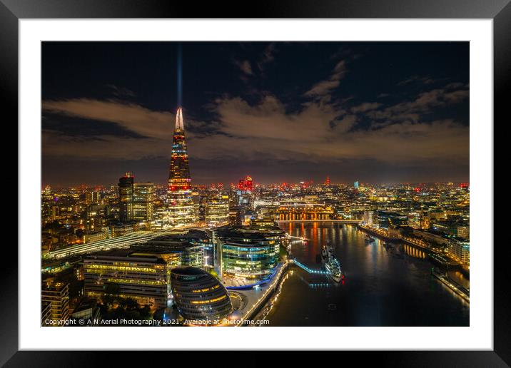 The Shard and City Hall Framed Mounted Print by A N Aerial Photography