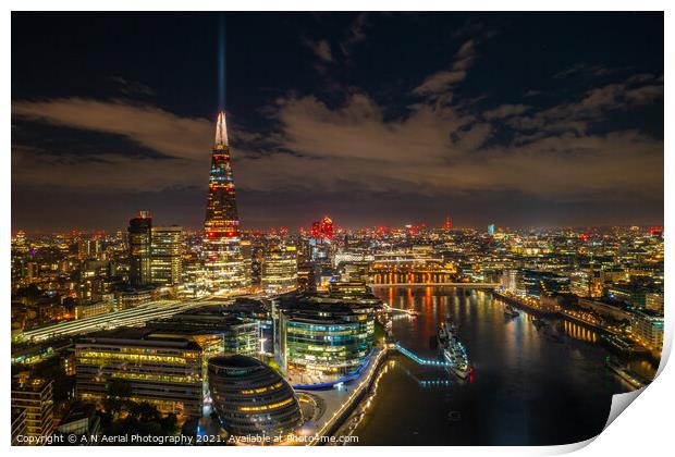 The Shard and City Hall Print by A N Aerial Photography