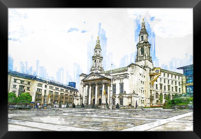 Millennium Square Leeds - Sketch Framed Print by Picture Wizard