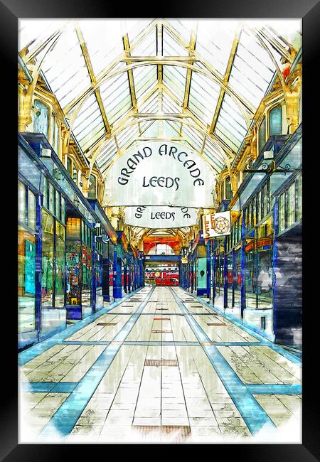 Grand Arcade Leeds - Sketch Framed Print by Picture Wizard