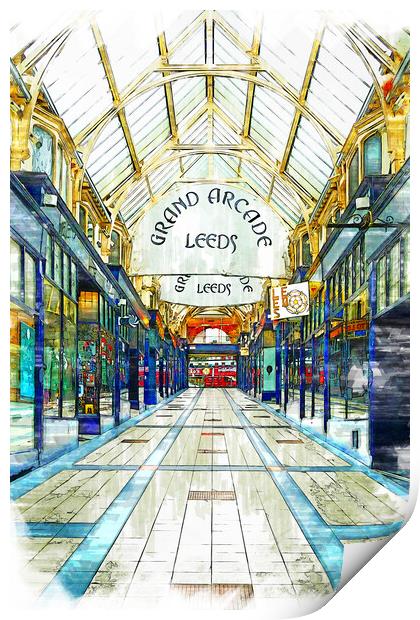 Grand Arcade Leeds - Sketch Print by Picture Wizard