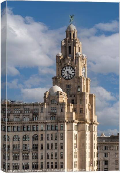 Iconic Liver Building: Liverpool's Waterfront Gem Canvas Print by Holly Burgess