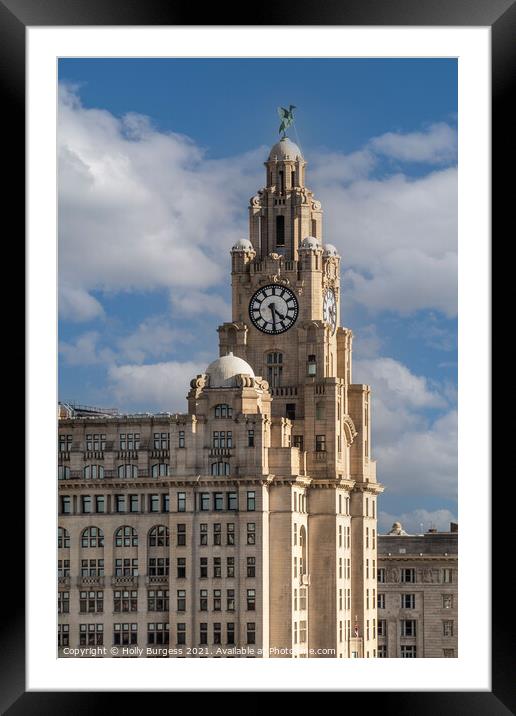 Iconic Liver Building: Liverpool's Waterfront Gem Framed Mounted Print by Holly Burgess