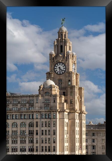 Iconic Liver Building: Liverpool's Waterfront Gem Framed Print by Holly Burgess