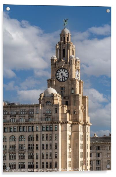 Iconic Liver Building: Liverpool's Waterfront Gem Acrylic by Holly Burgess
