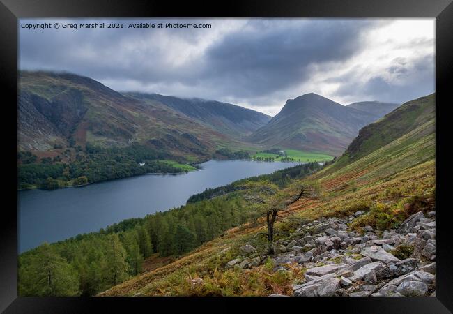 Buttermere, Fleetwith Pike and Dale Head Lake District Framed Print by Greg Marshall