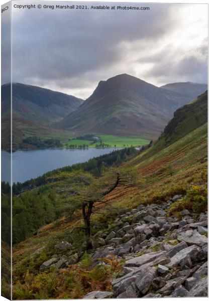 Buttermere, Fleetwith Pike and Dale Head Lake District Canvas Print by Greg Marshall
