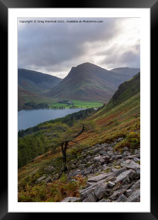 Buttermere, Fleetwith Pike and Dale Head Lake District Framed Mounted Print by Greg Marshall