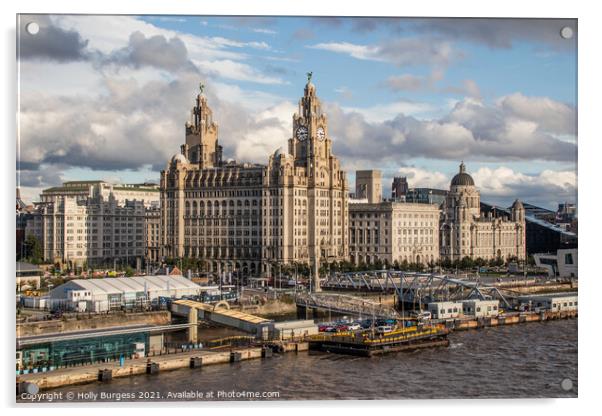 Liverpool's Iconic Skyline: The Liver Building Acrylic by Holly Burgess
