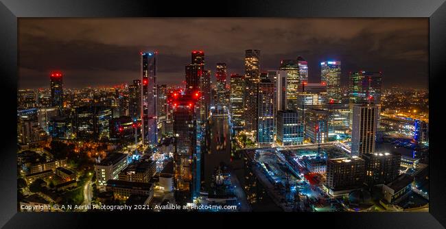 West India Dock and Canary Wharf Framed Print by A N Aerial Photography