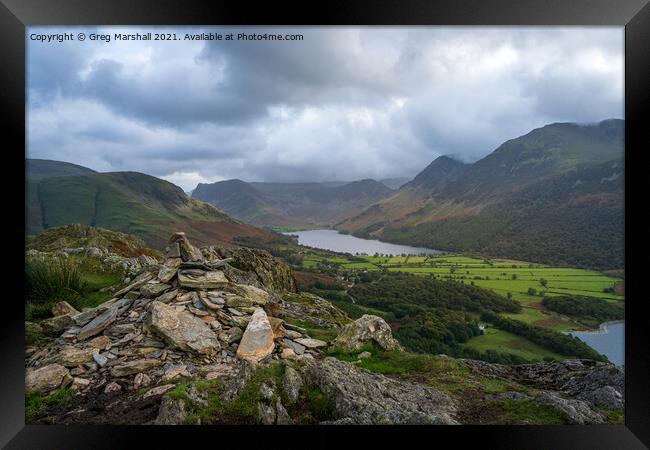 Buttermere Valley, Fleetwith Pike and Hay Stacks from rannerdale  Framed Print by Greg Marshall