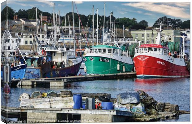 A Bustling Fishing Port Canvas Print by Roger Mechan