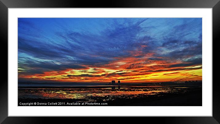 Sunset with the WOW factor Framed Mounted Print by Donna Collett