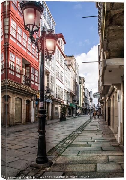 Vibrant Ferrol: A Pathway to Heritage Canvas Print by Holly Burgess