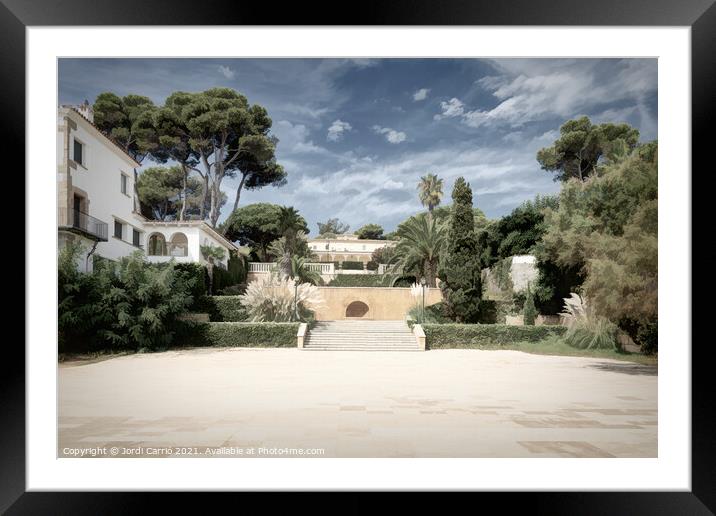 S'Agaro viewpoint on the Mediterranean coast - Des-saturated Edi Framed Mounted Print by Jordi Carrio