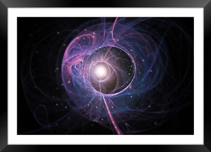 A science fiction concept of an quantum like desig Framed Mounted Print by David Wall