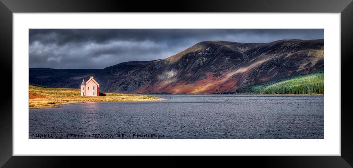 Loch Glass Pink House  Framed Mounted Print by Alan Simpson