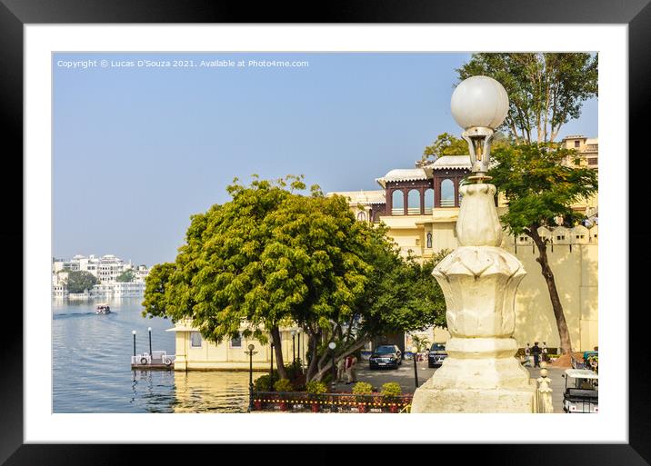 Pichola lake at Udaipur Framed Mounted Print by Lucas D'Souza