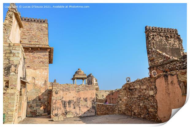 A Portion of the Chittorgarh fort in Rajasthan, India Print by Lucas D'Souza