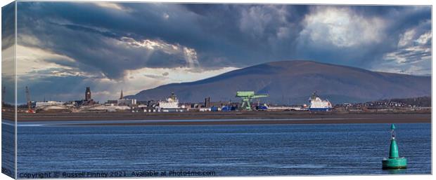 Barrow-in-Furness and the Piel Channel Canvas Print by Russell Finney