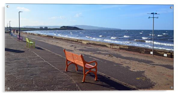 Prestwick promenade Acrylic by Allan Durward Photography