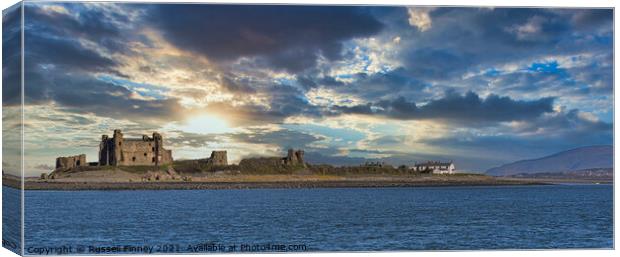 Barrow-in-Furness and the Piel Channel Castle  Canvas Print by Russell Finney