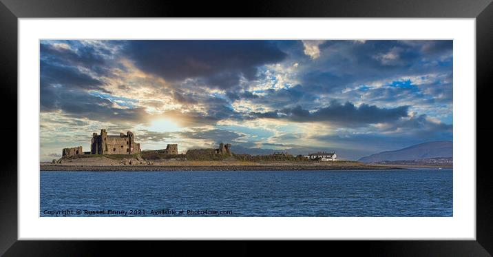 Barrow-in-Furness and the Piel Channel Castle  Framed Mounted Print by Russell Finney
