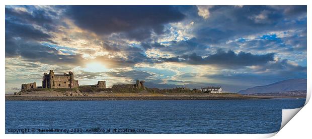 Barrow-in-Furness and the Piel Channel Castle  Print by Russell Finney