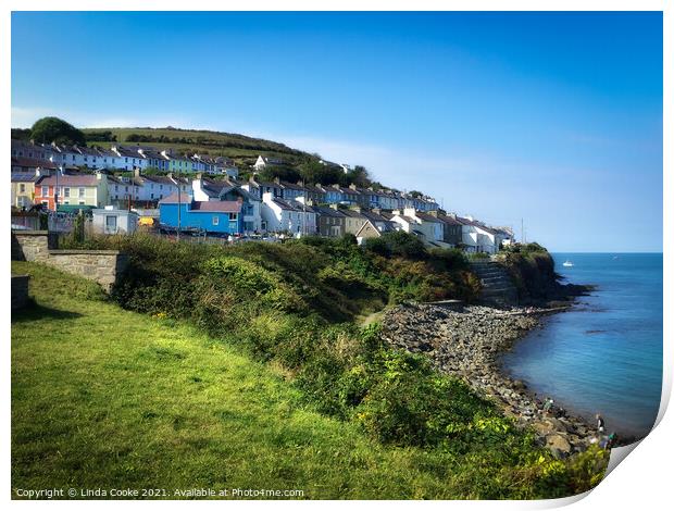 New Quay Wales Print by Linda Cooke