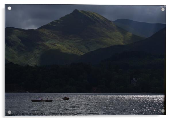 Lake District Cumbria Derwent Water Acrylic by Russell Finney