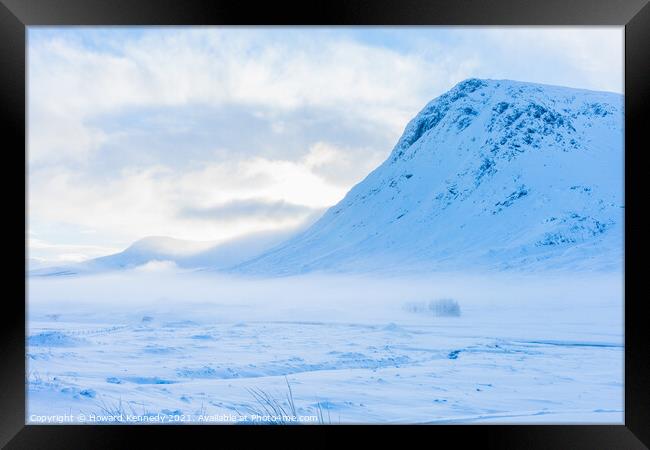 Glencoe Snow and Buachaille Etive Mor Framed Print by Howard Kennedy