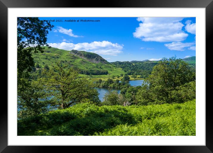 Loughrigg Fell and Grasmere from the Coffin Route Lake District Framed Mounted Print by Greg Marshall
