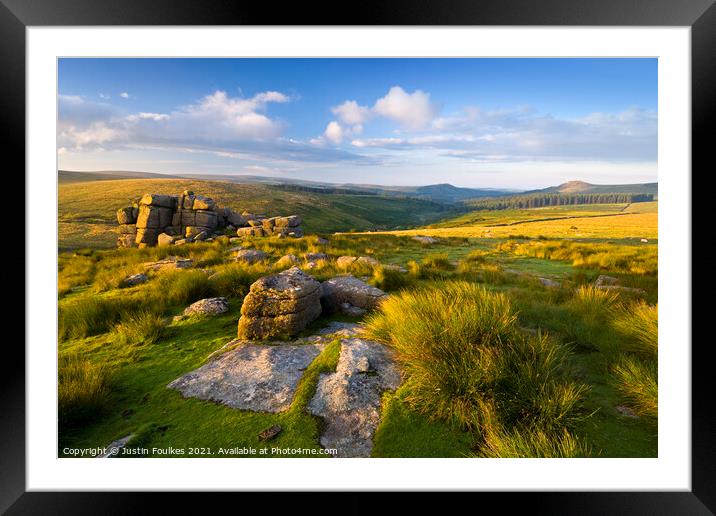 Black Tor, Dartmoor Framed Mounted Print by Justin Foulkes