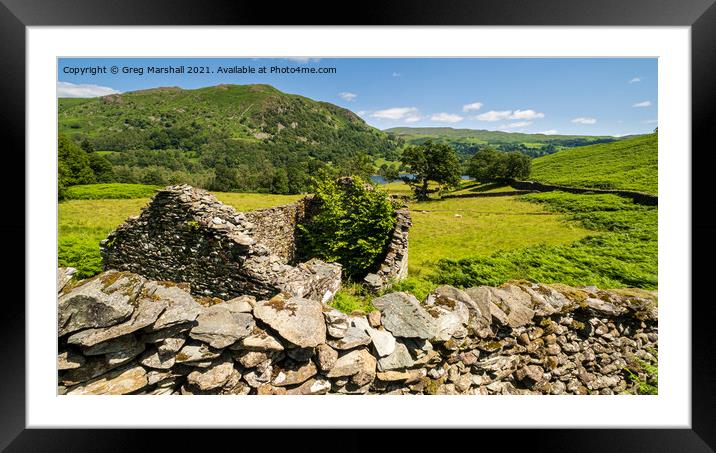 Ruined Barn, Rydal Water Lake District Framed Mounted Print by Greg Marshall