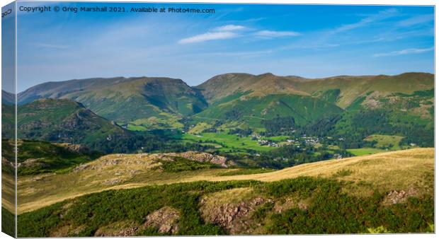 Grasmere from Silver How, Lake District Canvas Print by Greg Marshall