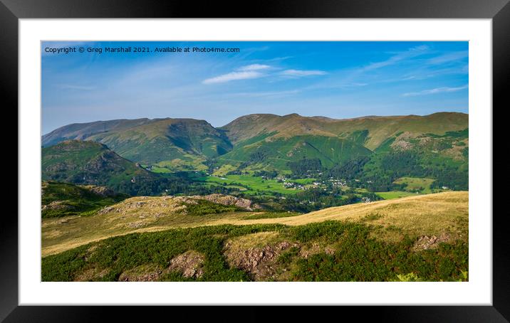 Grasmere from Silver How, Lake District Framed Mounted Print by Greg Marshall